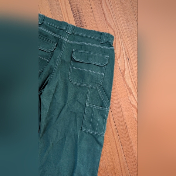 Garage Women's Wide Leg Pants in Deep Green - Picture 4 of 5